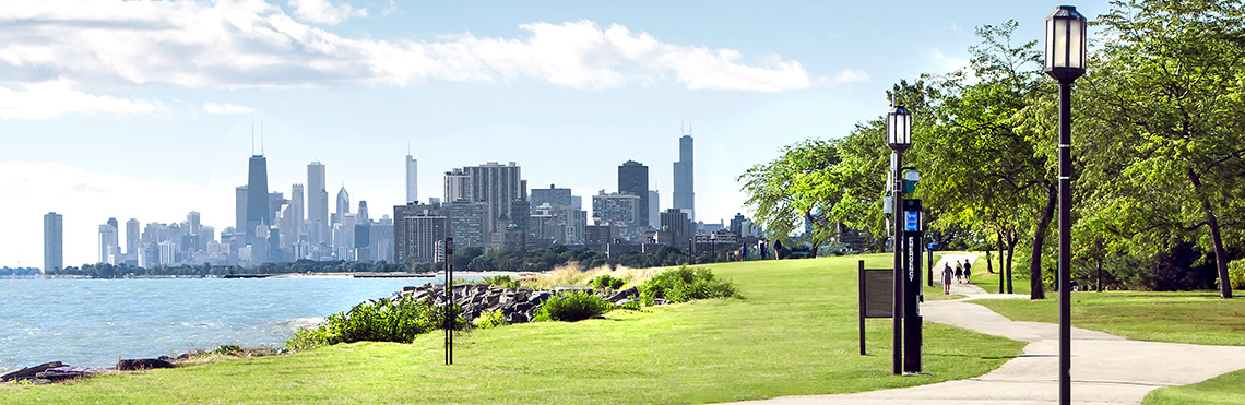 evanston campus lightpost